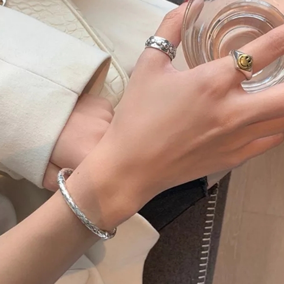 999 Etched Pure  Silver Tribal Cuff Bracelet - Picture 8 of 16